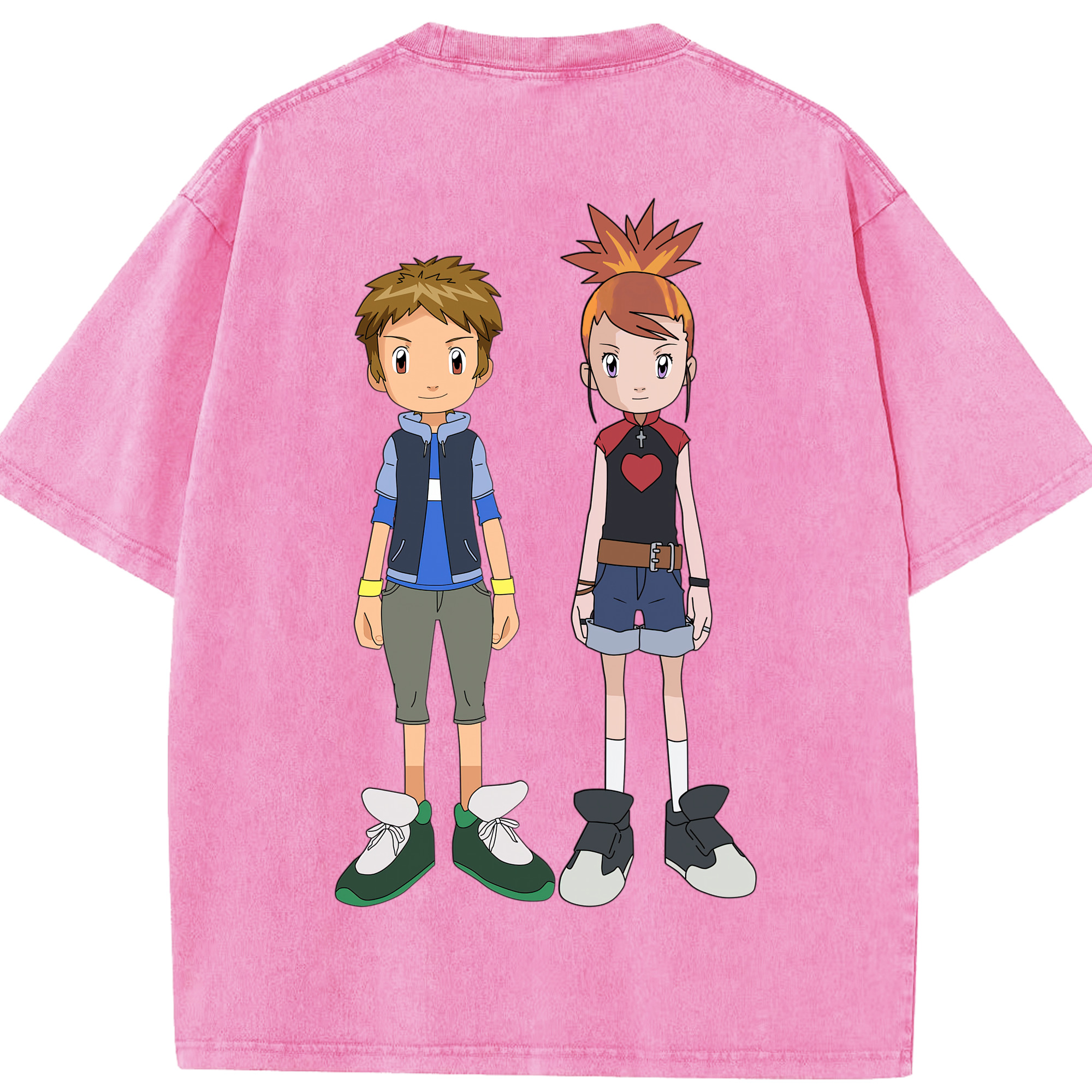 （画像用） Digimon デジタルモンスター/デジモン 綿100% ヴィンテージ風 半袖Tシャツ（背面プリント）